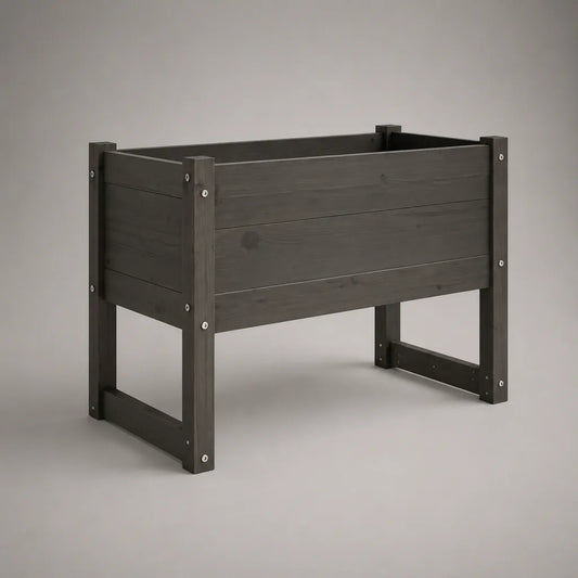 Rechteckiges Hochbeet aus Holz, Dunkelgrau, 80 × 40 × 78 cm