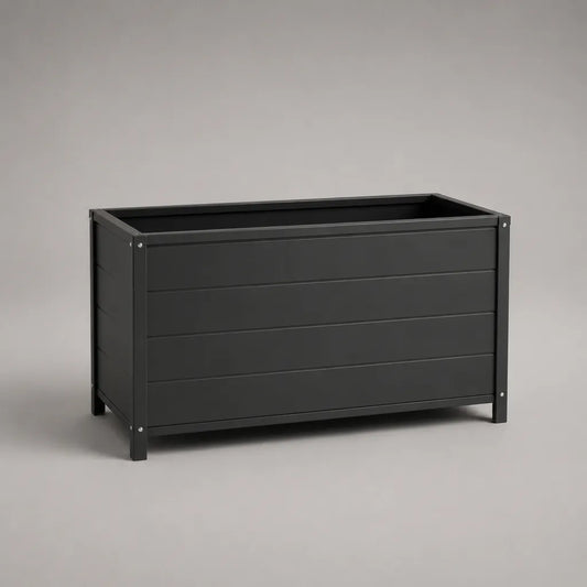 Rechteckiger Pflanzkasten aus Stahl, Anthrazit, 100 × 40 × 60 cm